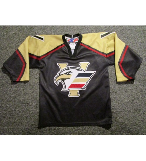 Custom ECHL Colorado Eagles Authentic Road Hockey Jersey Black